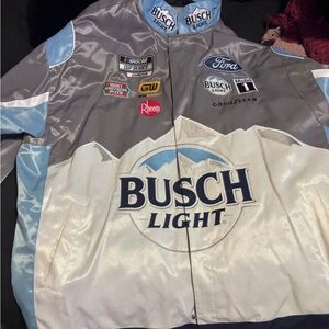 Nascar Gray and Blue Bomber Jacket